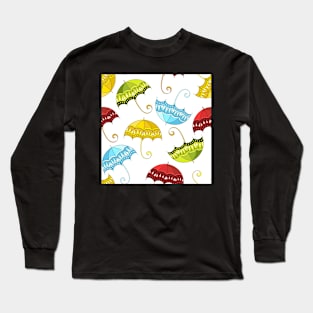 Flying Umbrellas Large Scale Print Long Sleeve T-Shirt